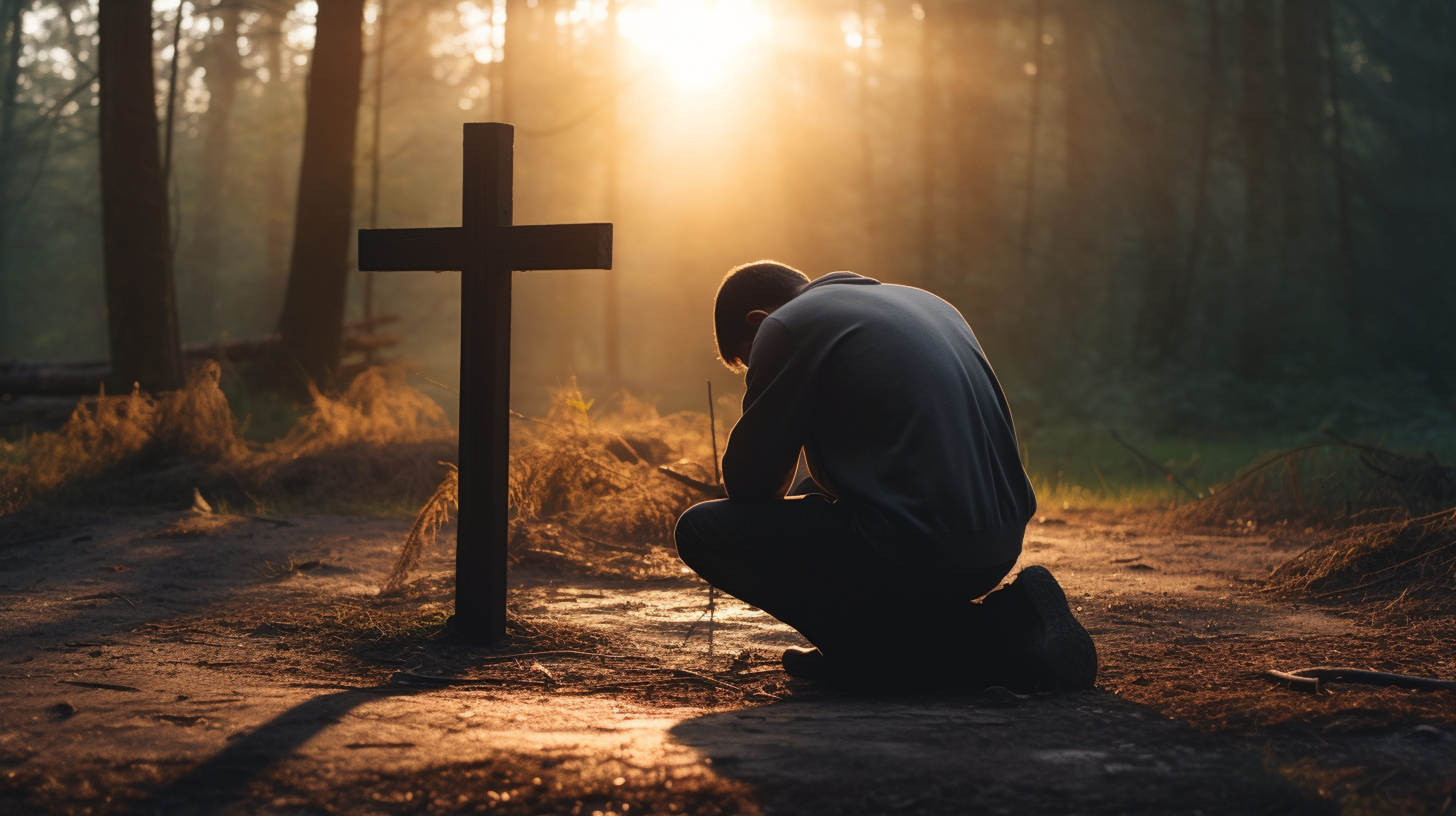 Kneeling at the cross